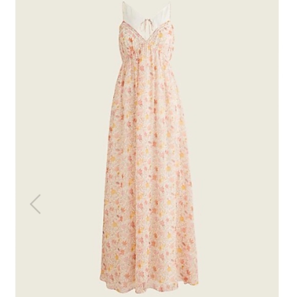 J. Crew Open-Back Silk Maxi Dress - Picture 1 of 7
